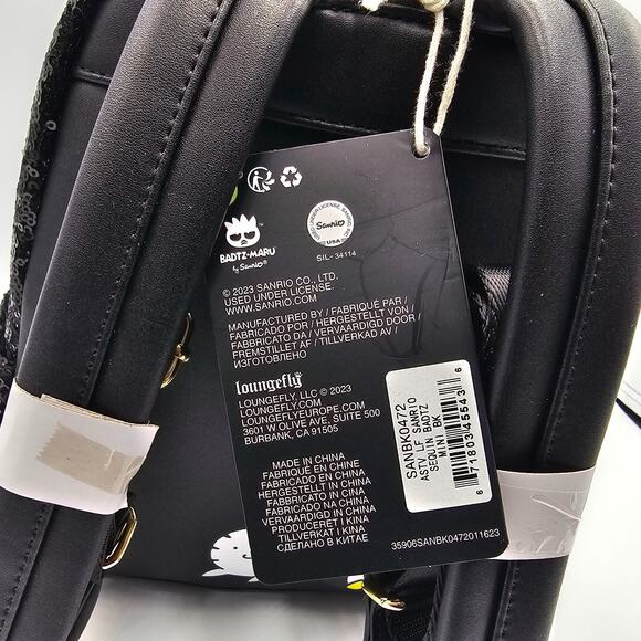 Loungefly Sanrio Hello Kitty and Friends Badtz Maru Sequins Mini Backpack Bag - Picture 15 of 16